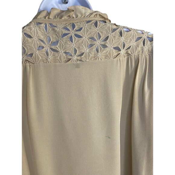 Nanette Lepore Womens Faustina‎ Blouse Long Sleeve Floral Lace Button Up Size 12 - Picture 5 of 9